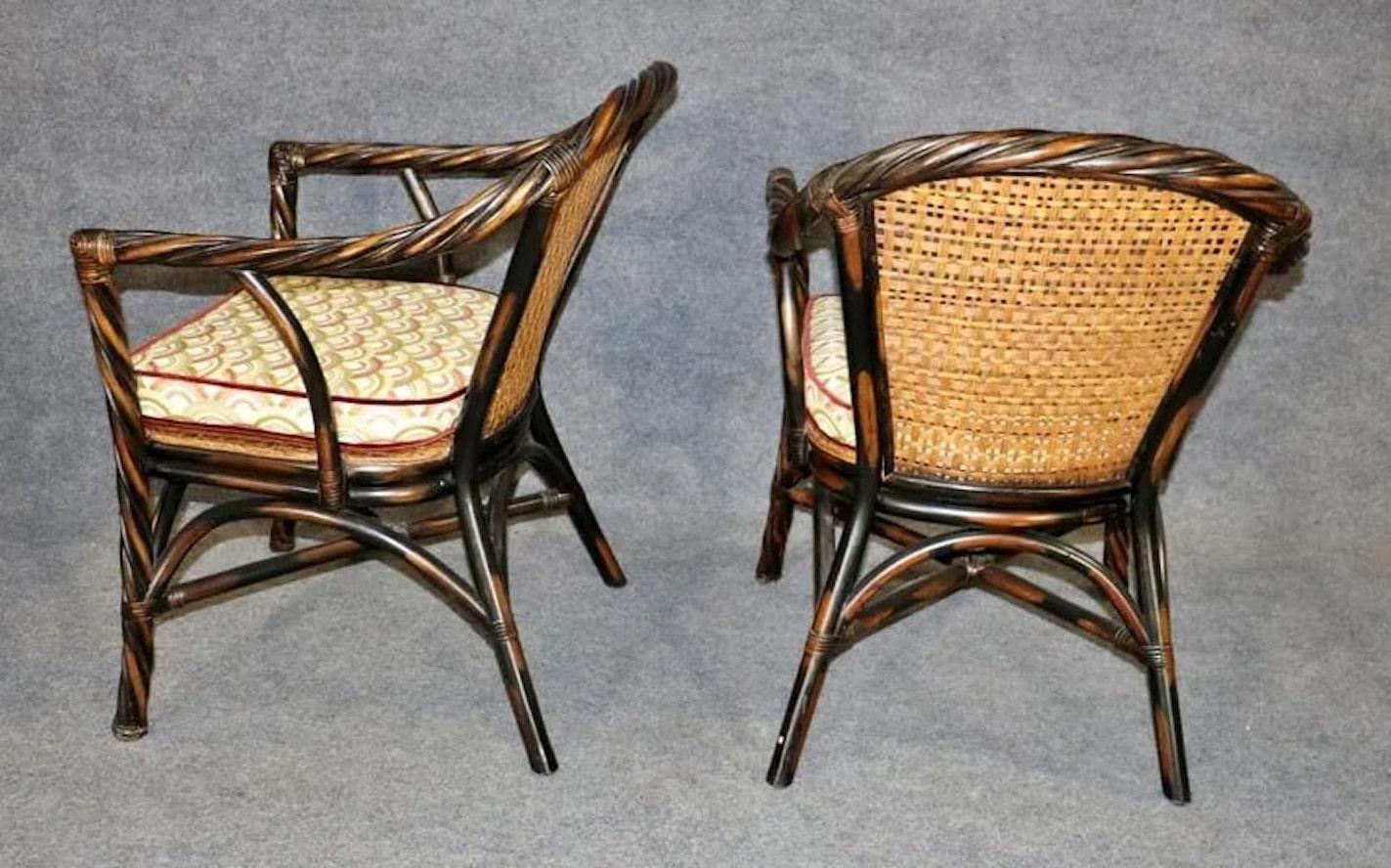 20th Century Pair of Twist Frame Wicker Chairs For Sale