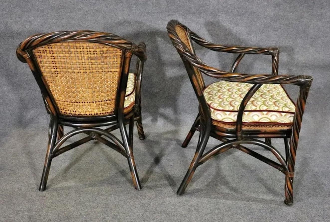 Pair of Twist Frame Wicker Chairs For Sale 1