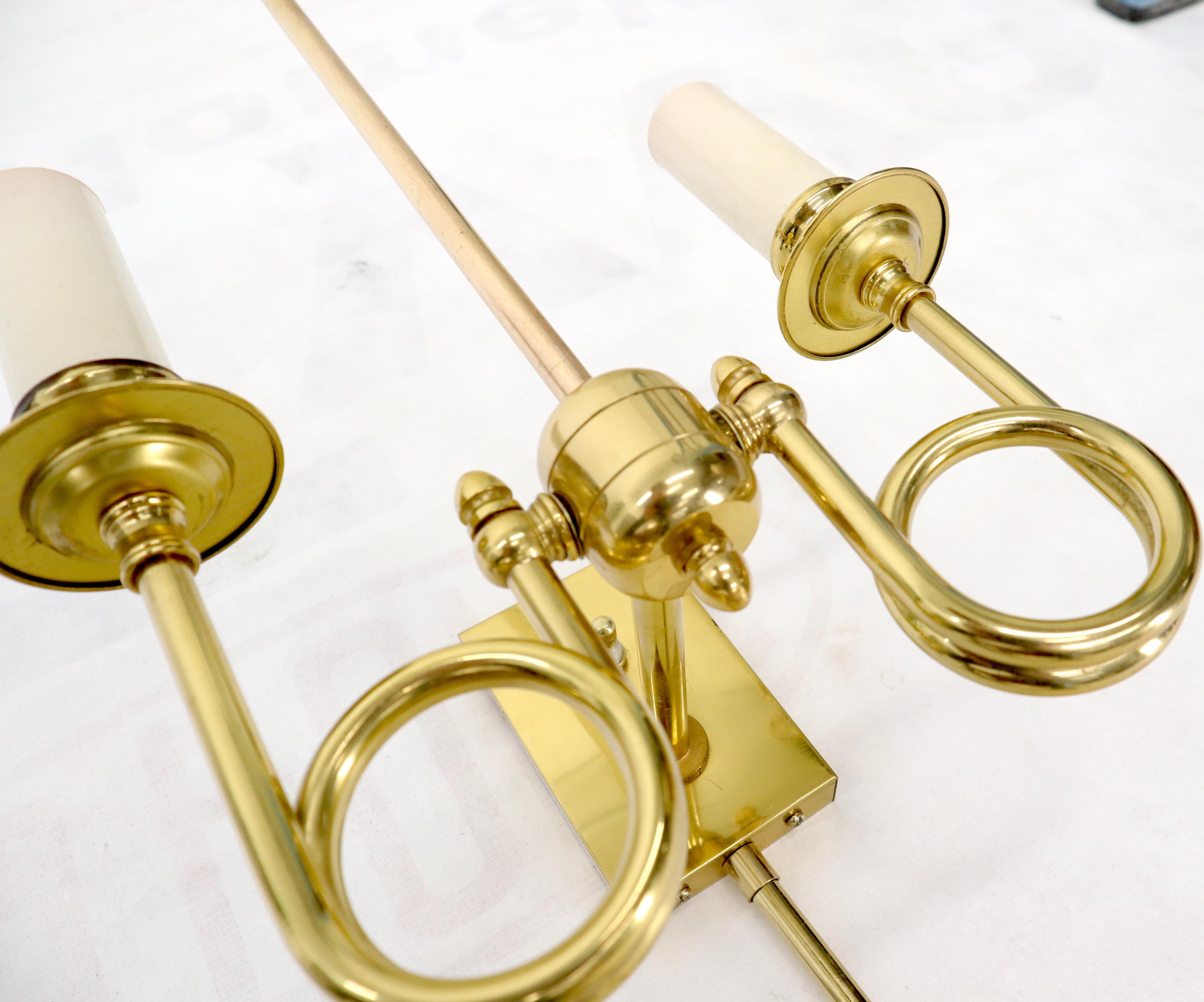 Pair of Twisted Brass Tube Trumpet Shape Sconces For Sale 6