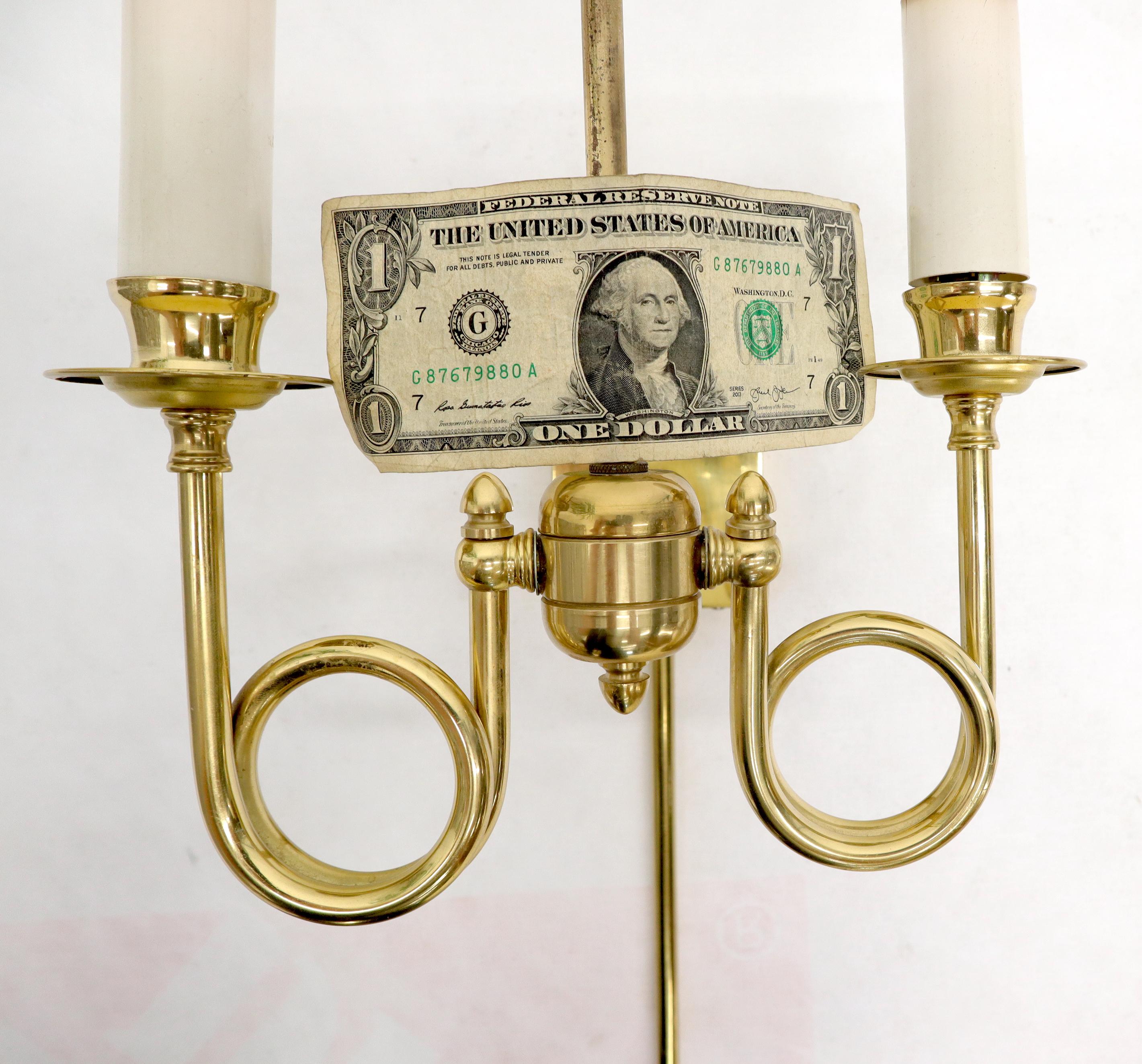 Pair of Twisted Brass Tube Trumpet Shape Sconces For Sale 8