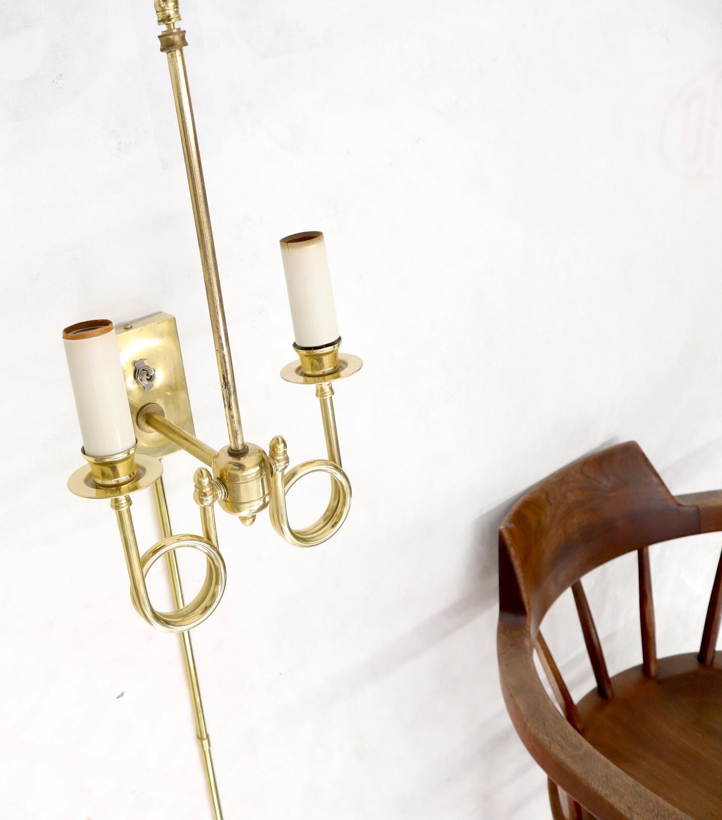 Pair of Twisted Brass Tube Trumpet Shape Sconces For Sale 2