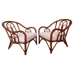 Par de sillones de ratán trenzado