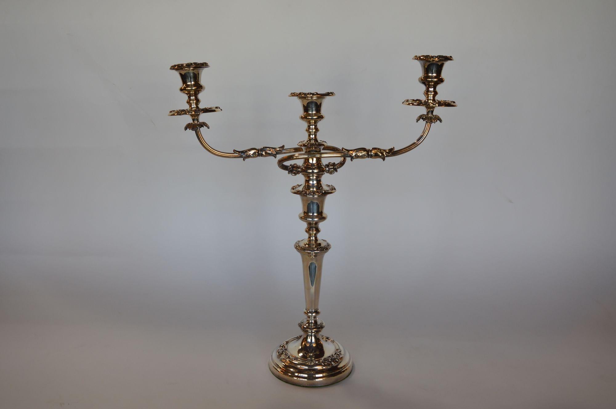 Unknown Pair of Twisted Silver Candelabras For Sale
