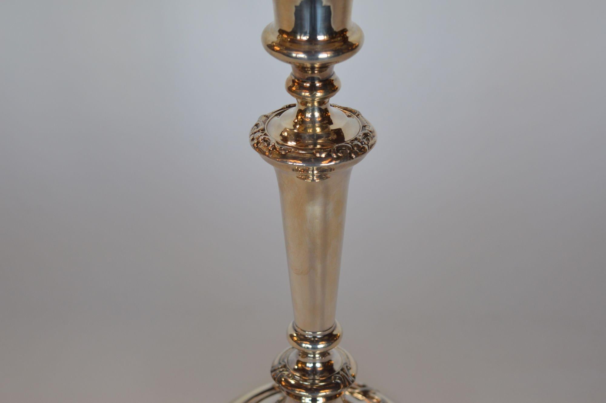 Pair of Twisted Silver Candelabras In Good Condition For Sale In Los Angeles, CA