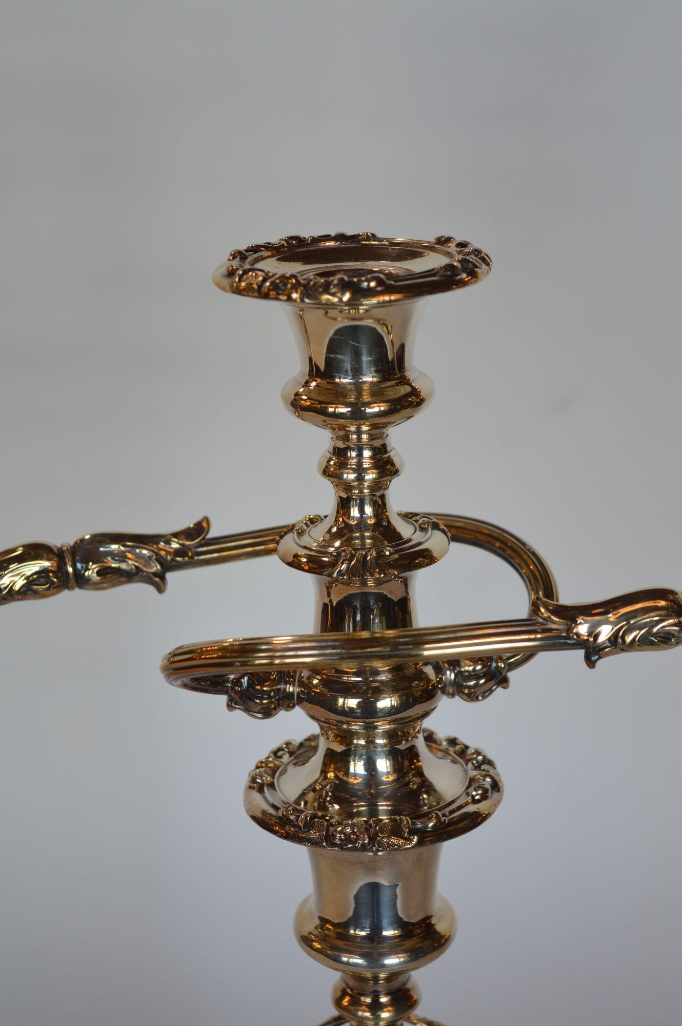 20th Century Pair of Twisted Silver Candelabras For Sale