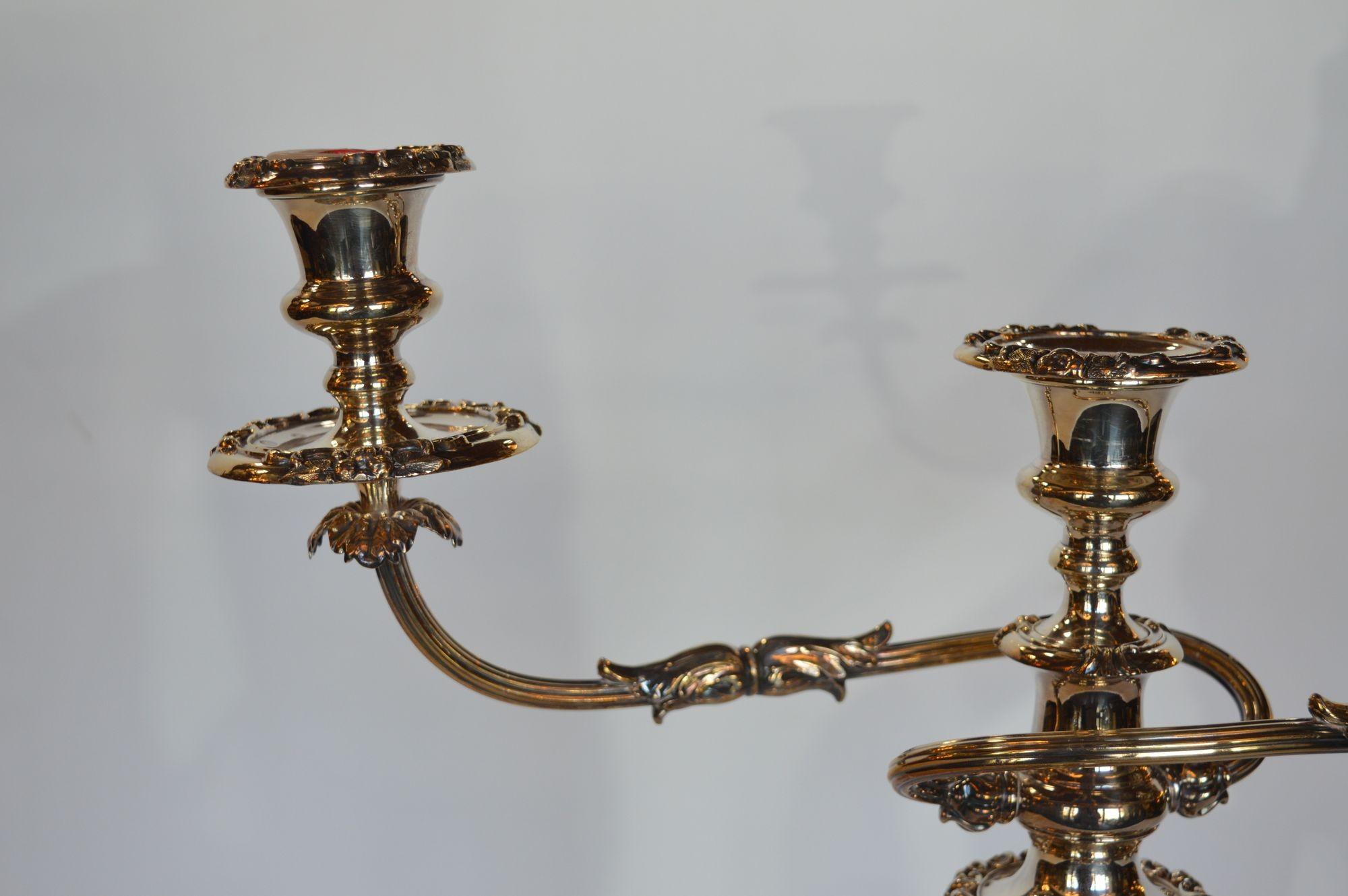Pair of Twisted Silver Candelabras For Sale 2