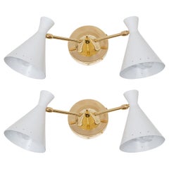 Pair of Two-Arm Articulated Spotlight Sconces
