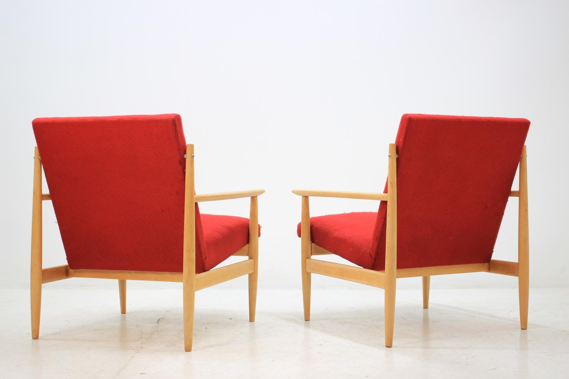 Czech Pair of Two Armchairs, 1960s For Sale