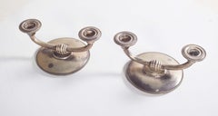 Pair of Two-Armed Candelabras, in Portuguese Silver