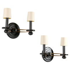 Pair of Two-armed Wood Sconces