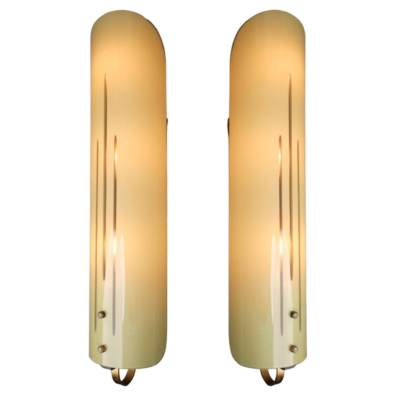 Pair of Two Art-Deco Wall Lights, Germany, 1930s