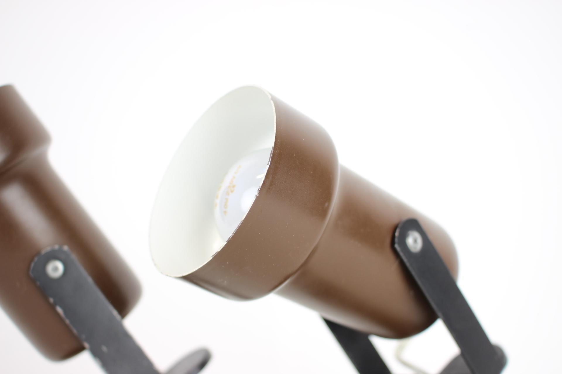 Paire de lampes de table attachables avec un clip, années 1970, Tchécoslovaquie Bon état - En vente à Praha, CZ