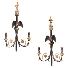 Pair of Two Candle Federalist Style Wall Sconces