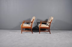 Pair of Two Danish Midcentury Modern Arm Dining Chairs, 1960s