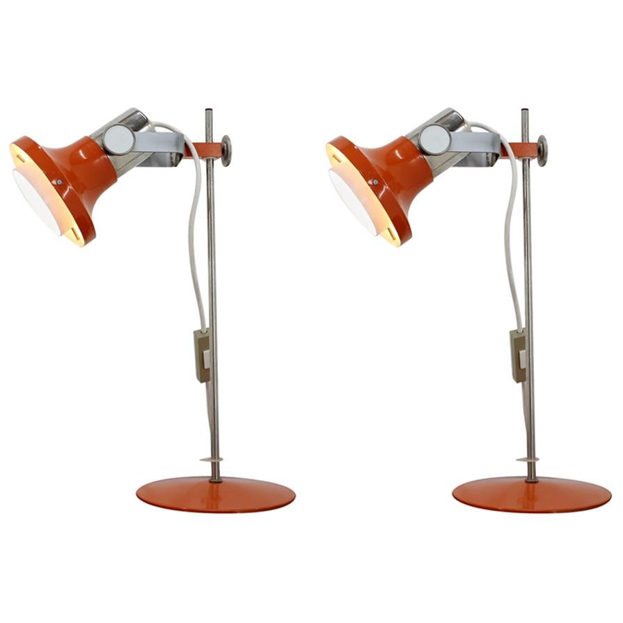 Pair of Two Design Midcentury Table Lamp by Pavel Grus, 1970s
