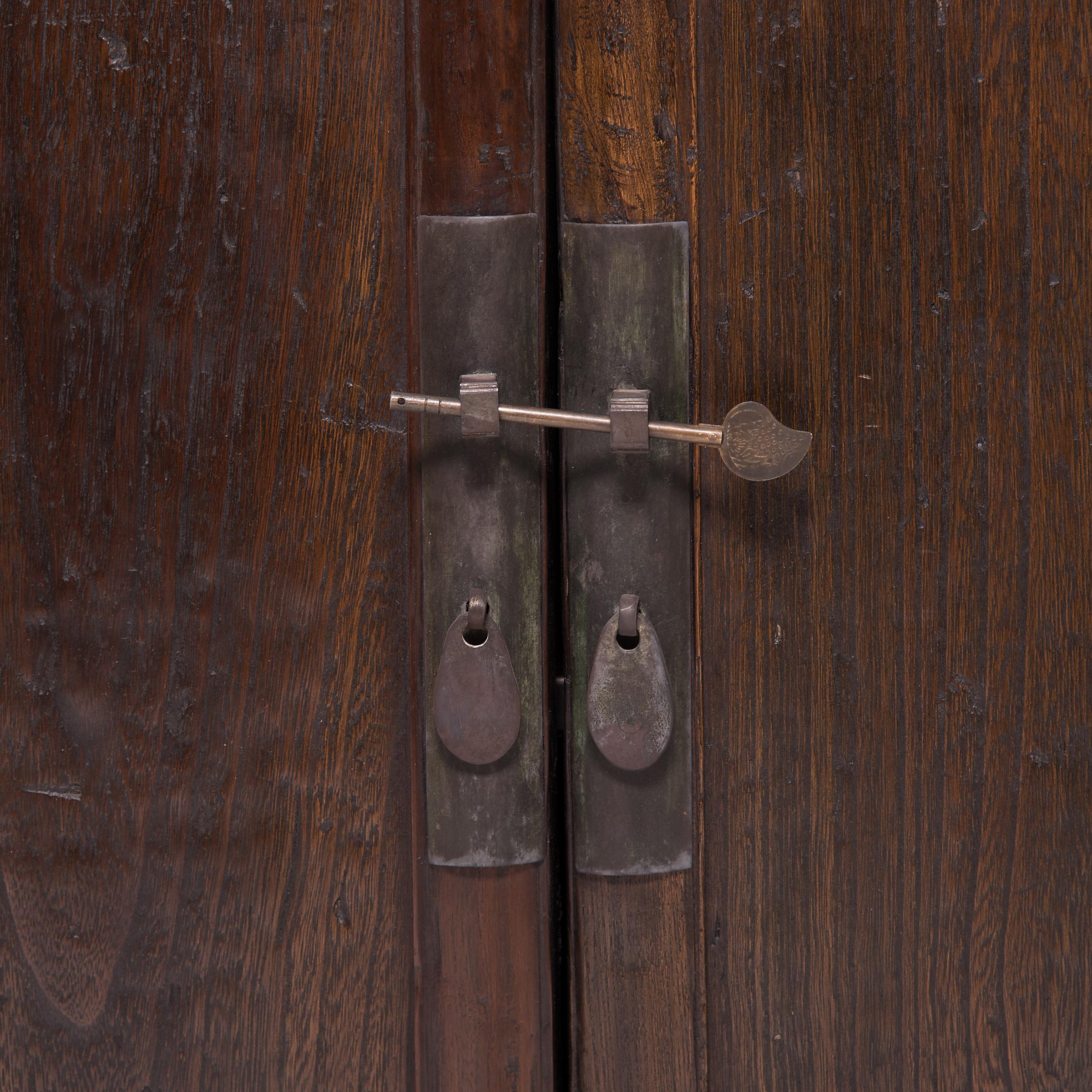 Pair of Chinese Two-Door Chestnut Cabinets, c. 1850 12