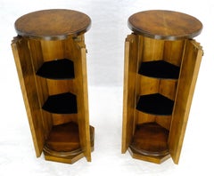 Pair of Two Doors 36 Tall Round Column Shape Concealed Cabinets MINT!