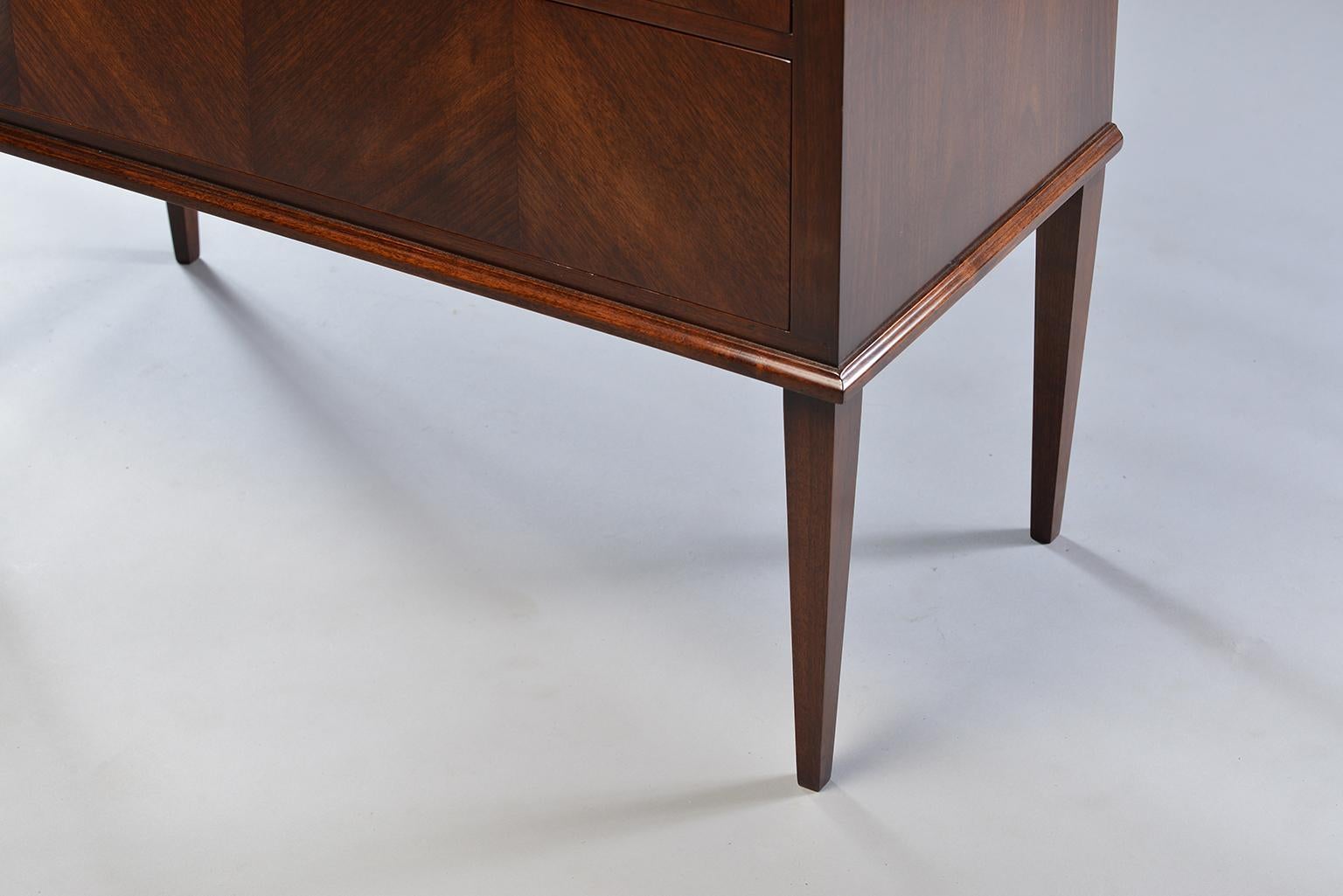 British Pair of Two Drawer Bespoke Walnut Chests