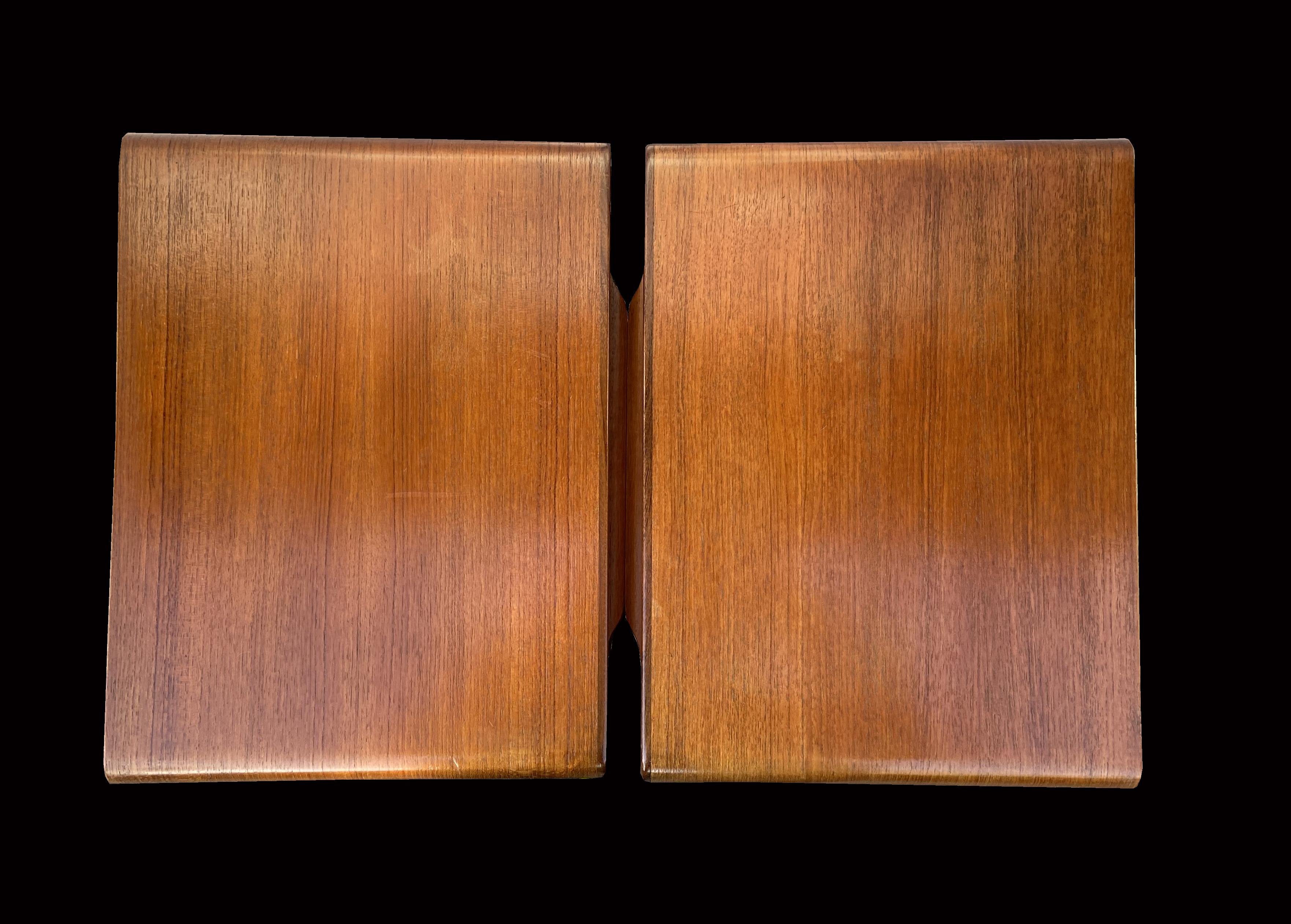 Mid-Century Modern Pair of Two-Drawer Teak Bedside Tables by Johannes Andersen for CFC Silkeborg