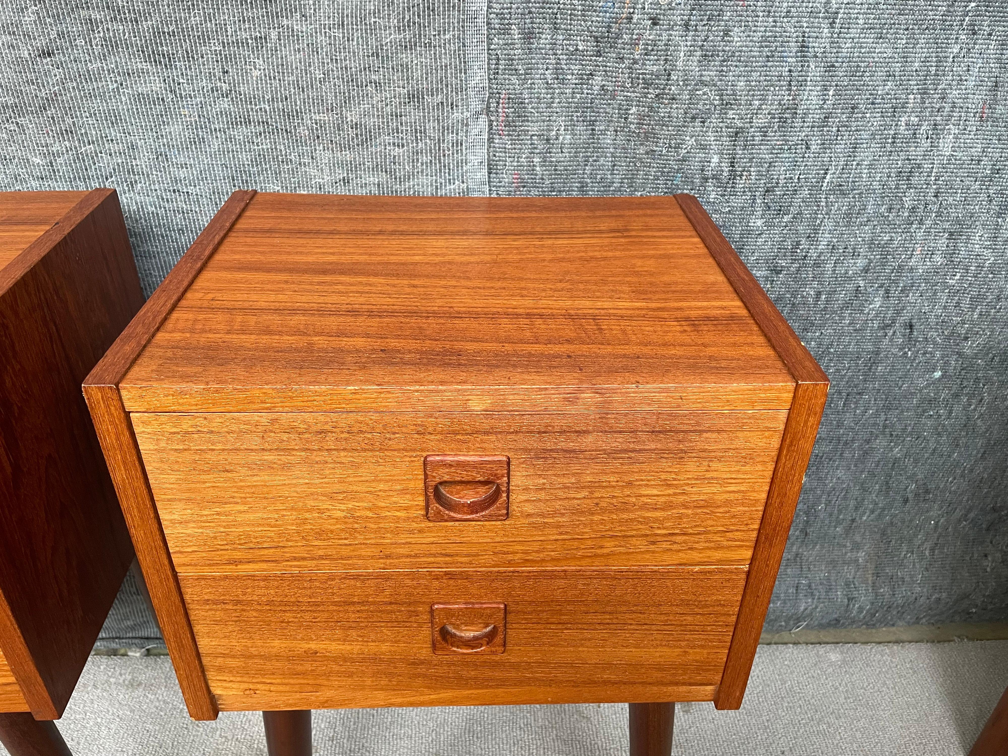 A Pair of danish design nightstands or side tables from the 1960´s.