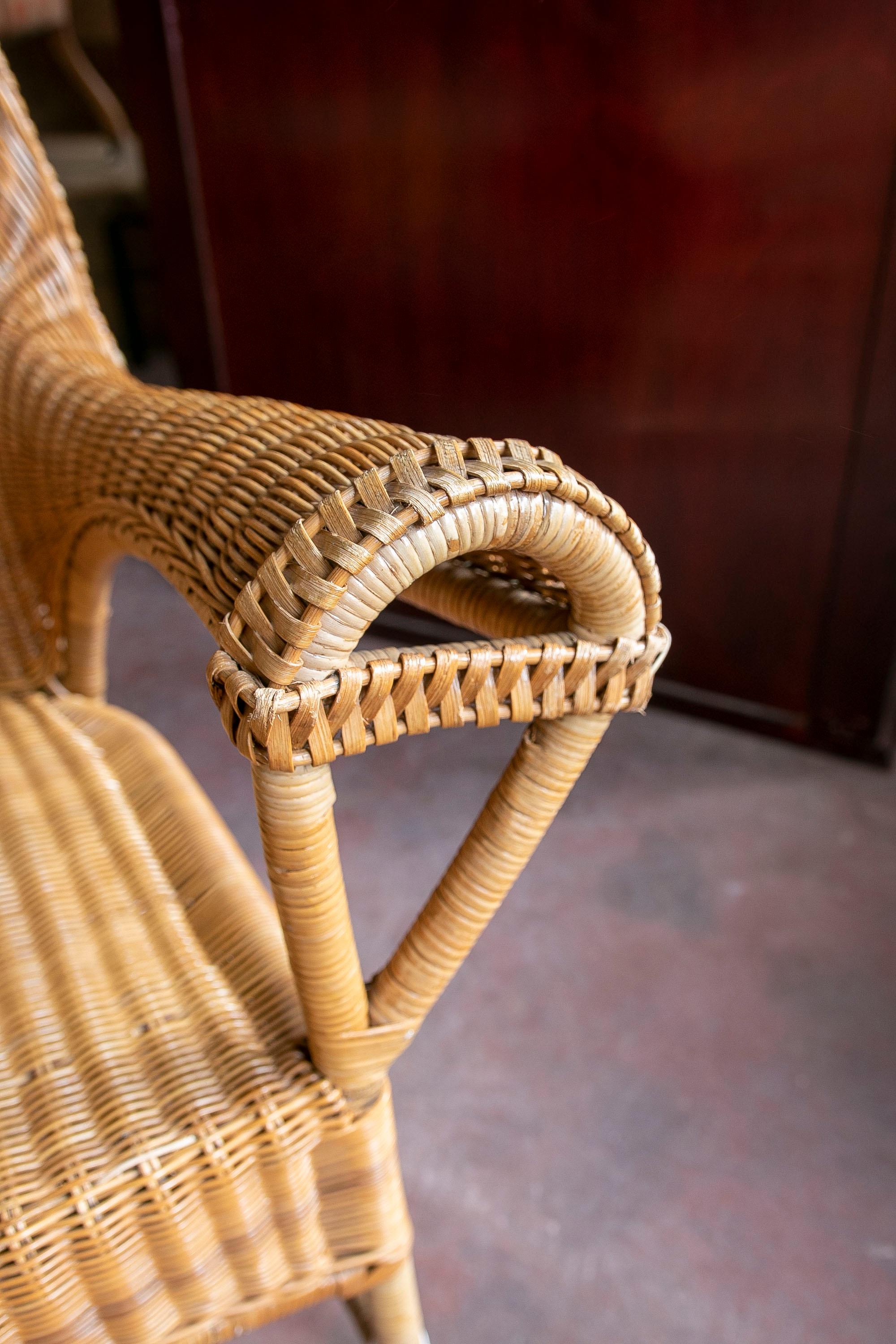 Pair of Two Fabulous Bamboo and Wicker Design Armchairs  For Sale 8