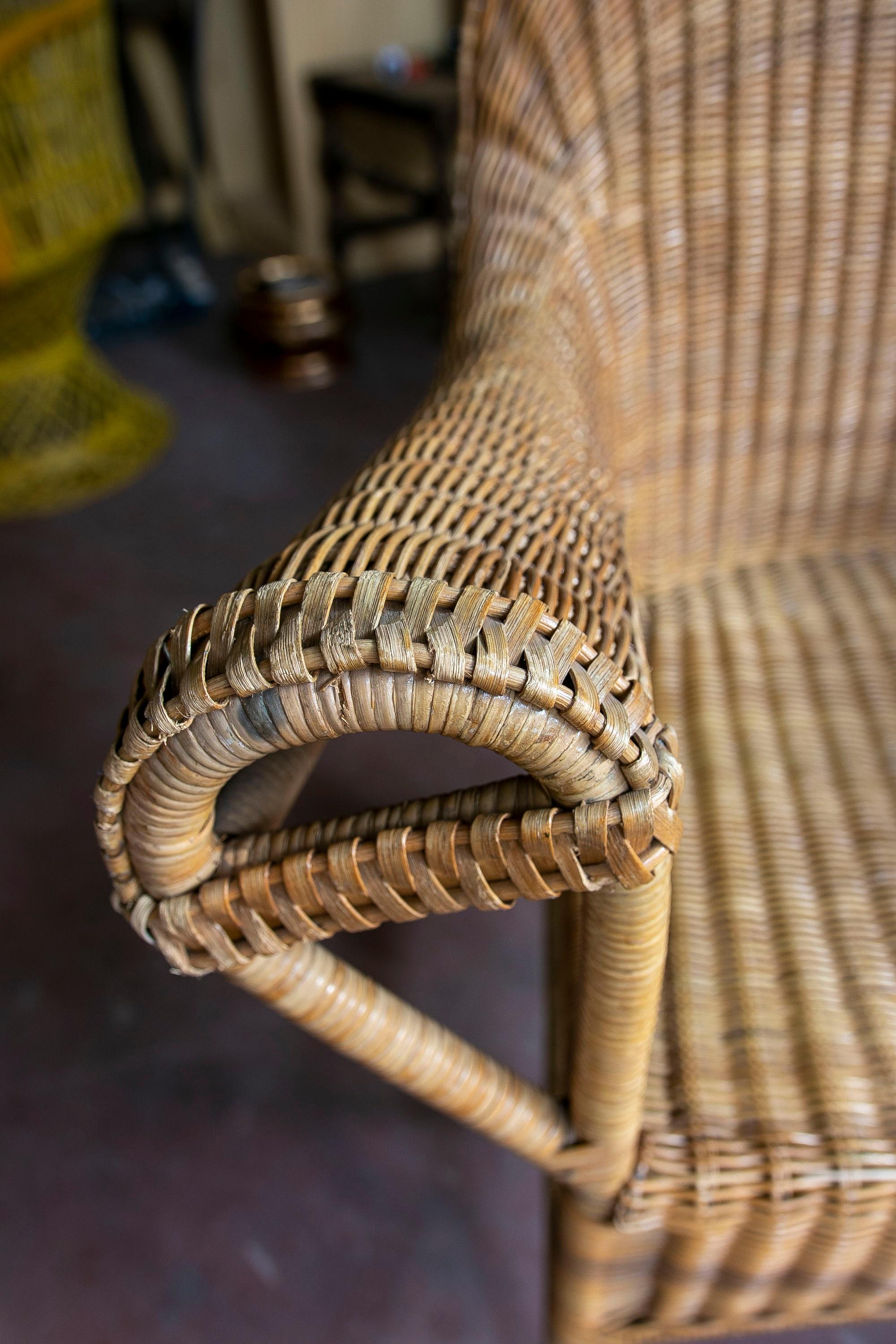 Pair of Two Fabulous Bamboo and Wicker Design Armchairs  For Sale 9