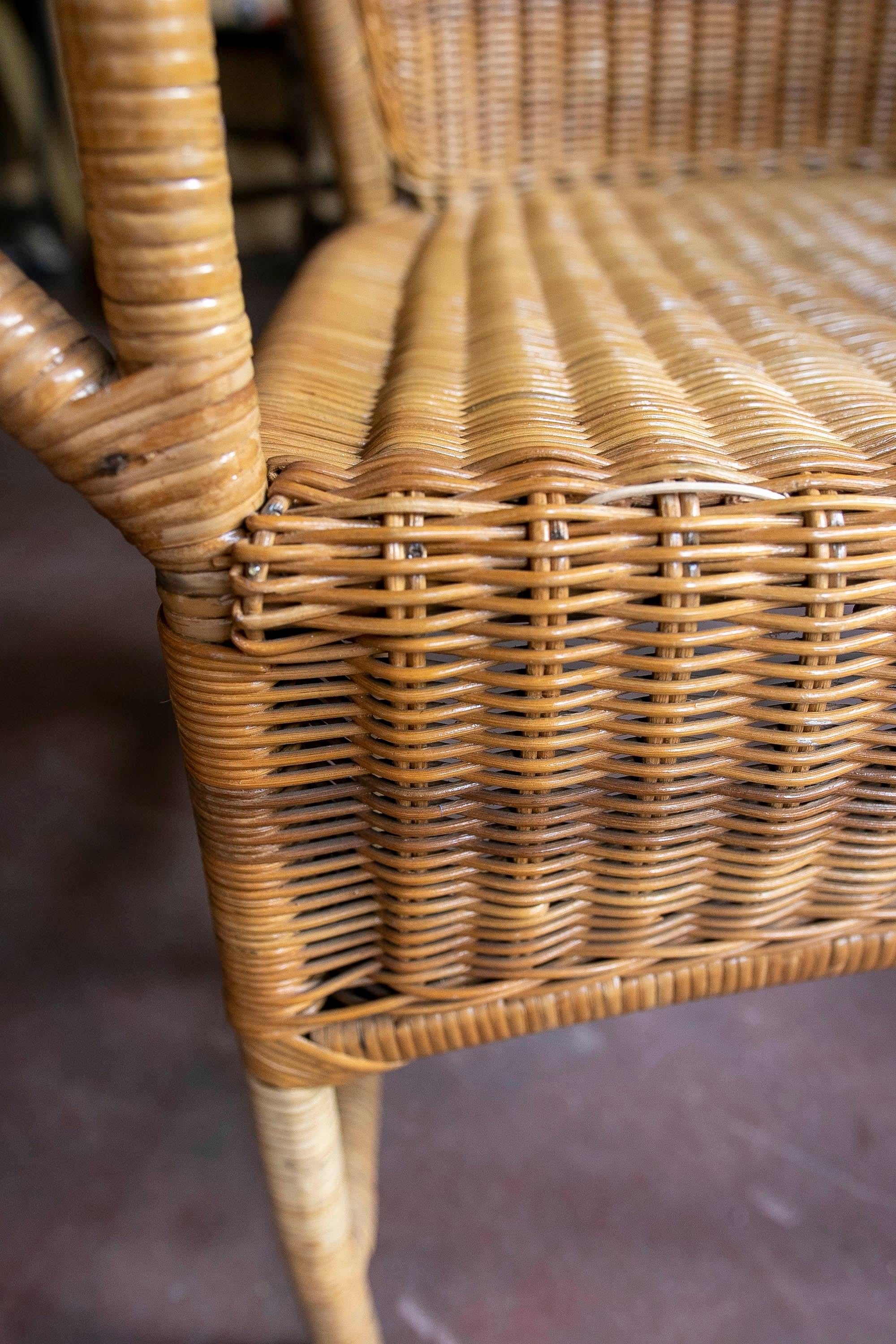 Pair of Two Fabulous Bamboo and Wicker Design Armchairs  For Sale 11