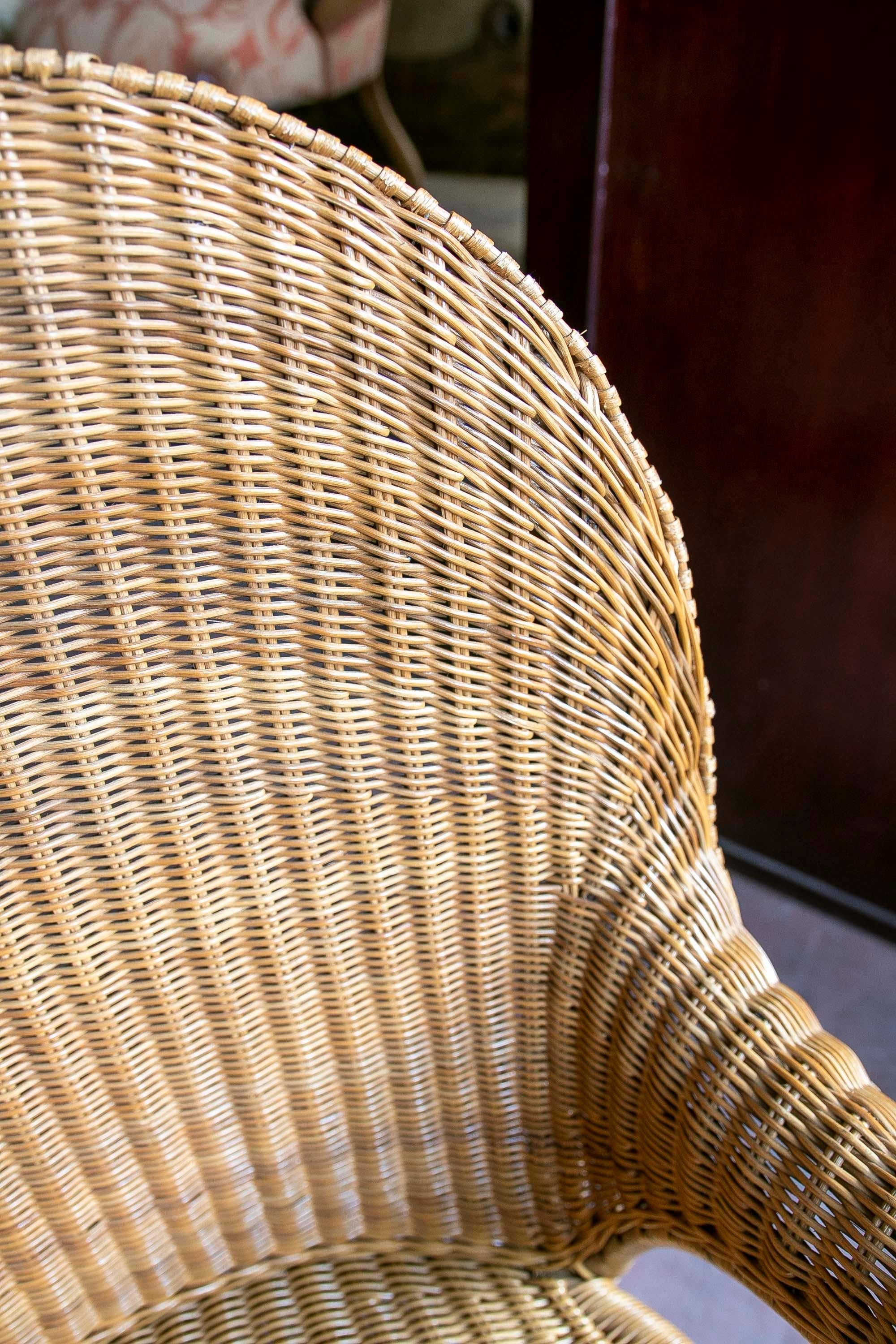 Pair of Two Fabulous Bamboo and Wicker Design Armchairs  For Sale 5