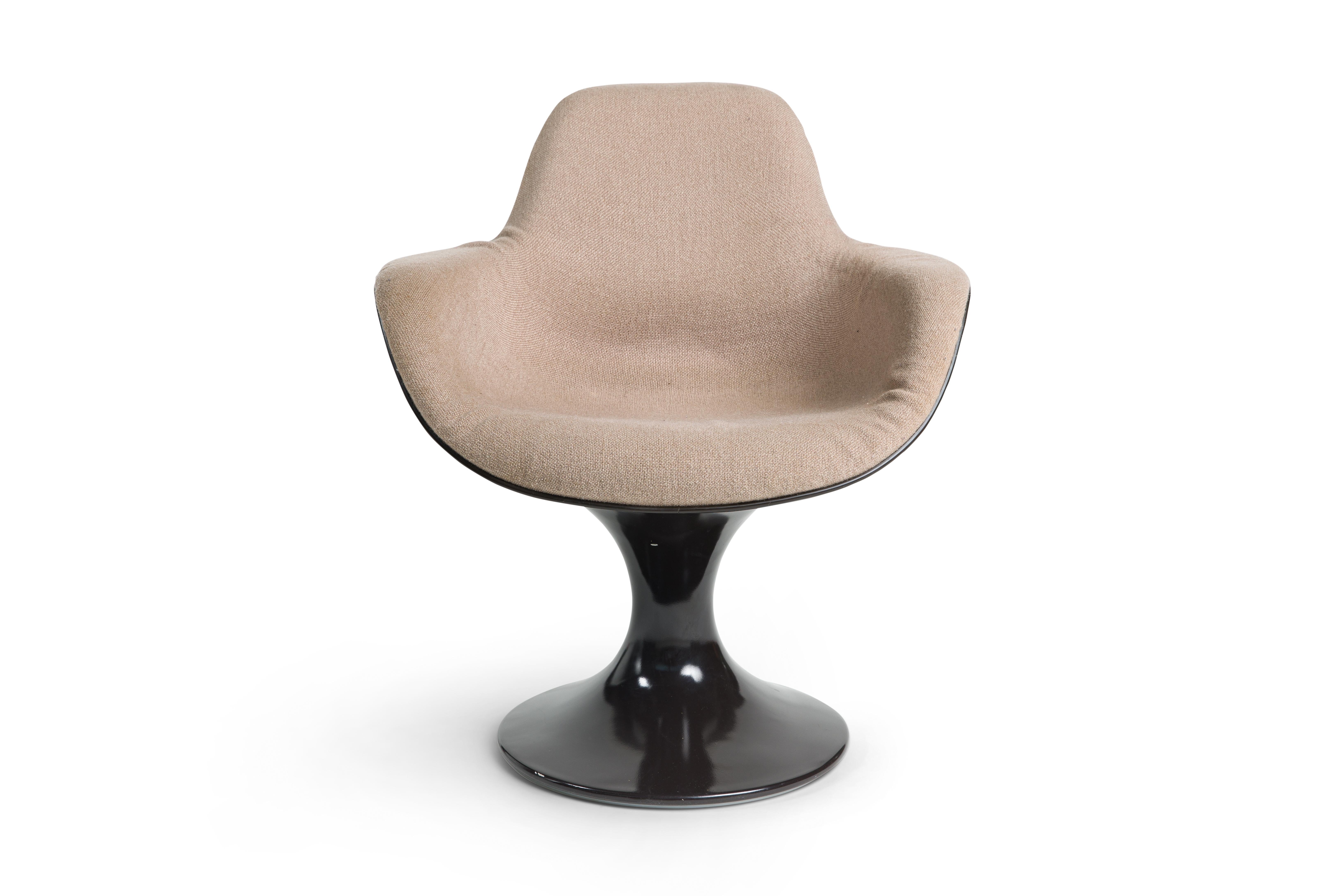 Paar Farner & Grunder Sessel Orbit für Herman Miller Chair 2x Braun (Moderne der Mitte des Jahrhunderts)