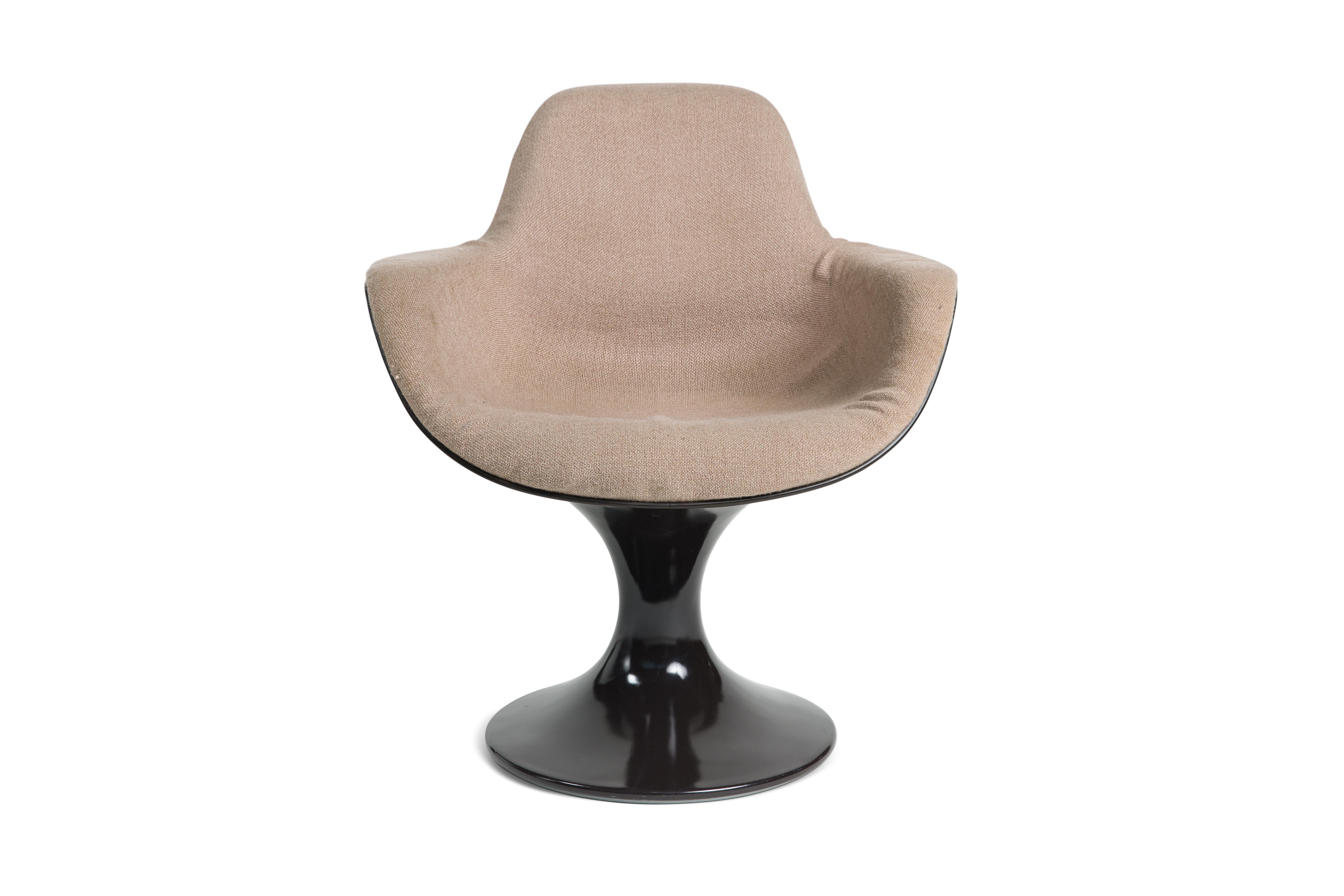 Plastic Pair of Two Farner & Grunder Armchairs Orbit for Herman Miller Chair 2x Brown
