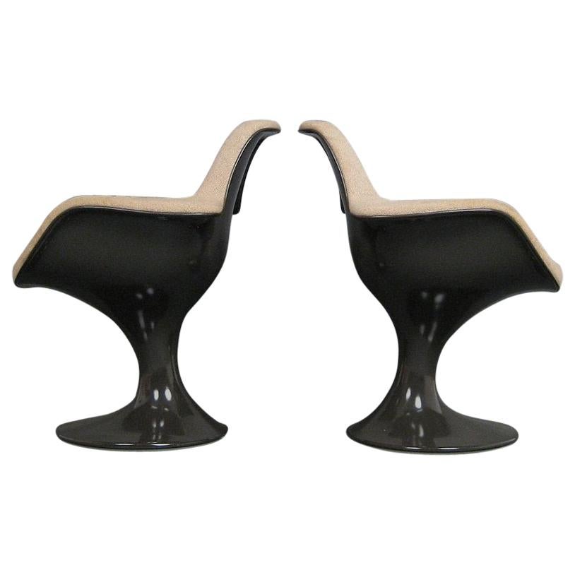 Pair of Two Farner & Grunder Armchairs Orbit for Herman Miller Chair 2x Brown