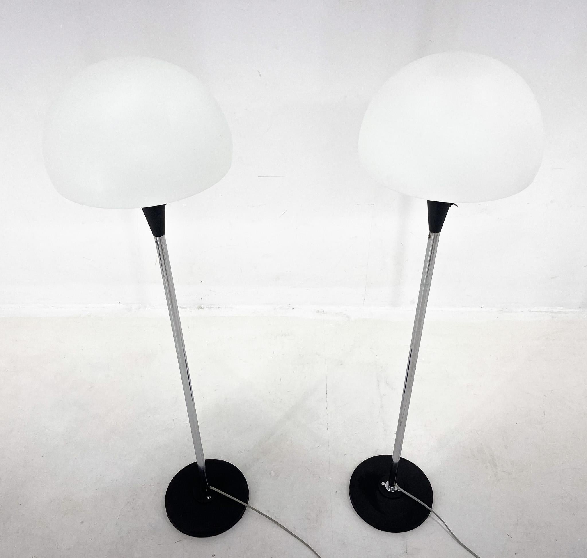 Mid-Century Modern Paire de lampadaires par Jaroslav Bejvl pour Lidokov, années 1960 en vente