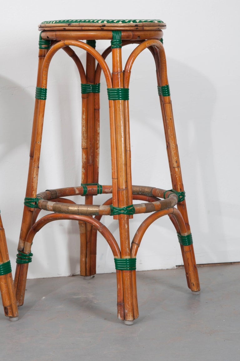 Pair of Two French Bistro Bar Stools at 1stDibs