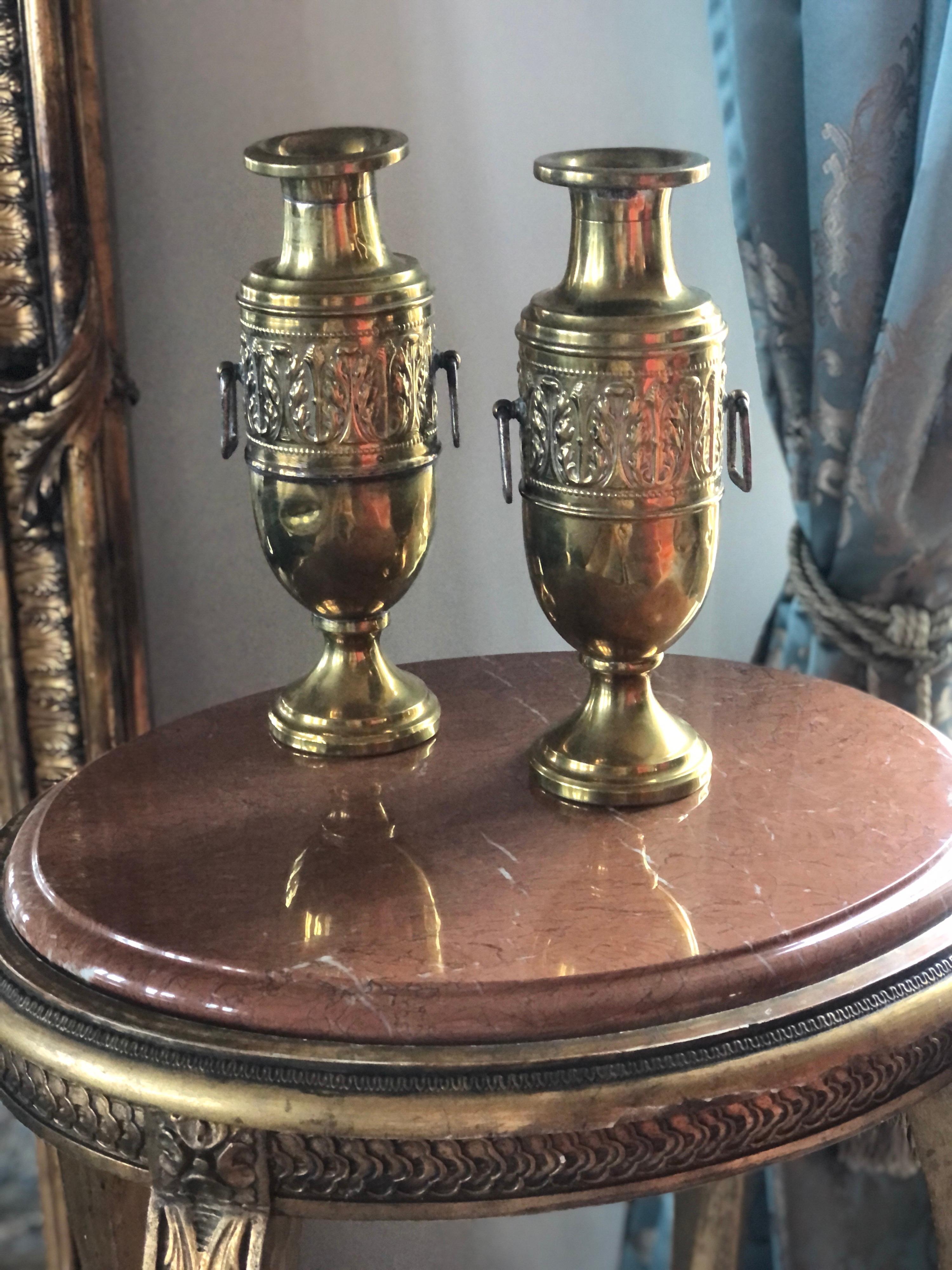 vintage brass urn vase