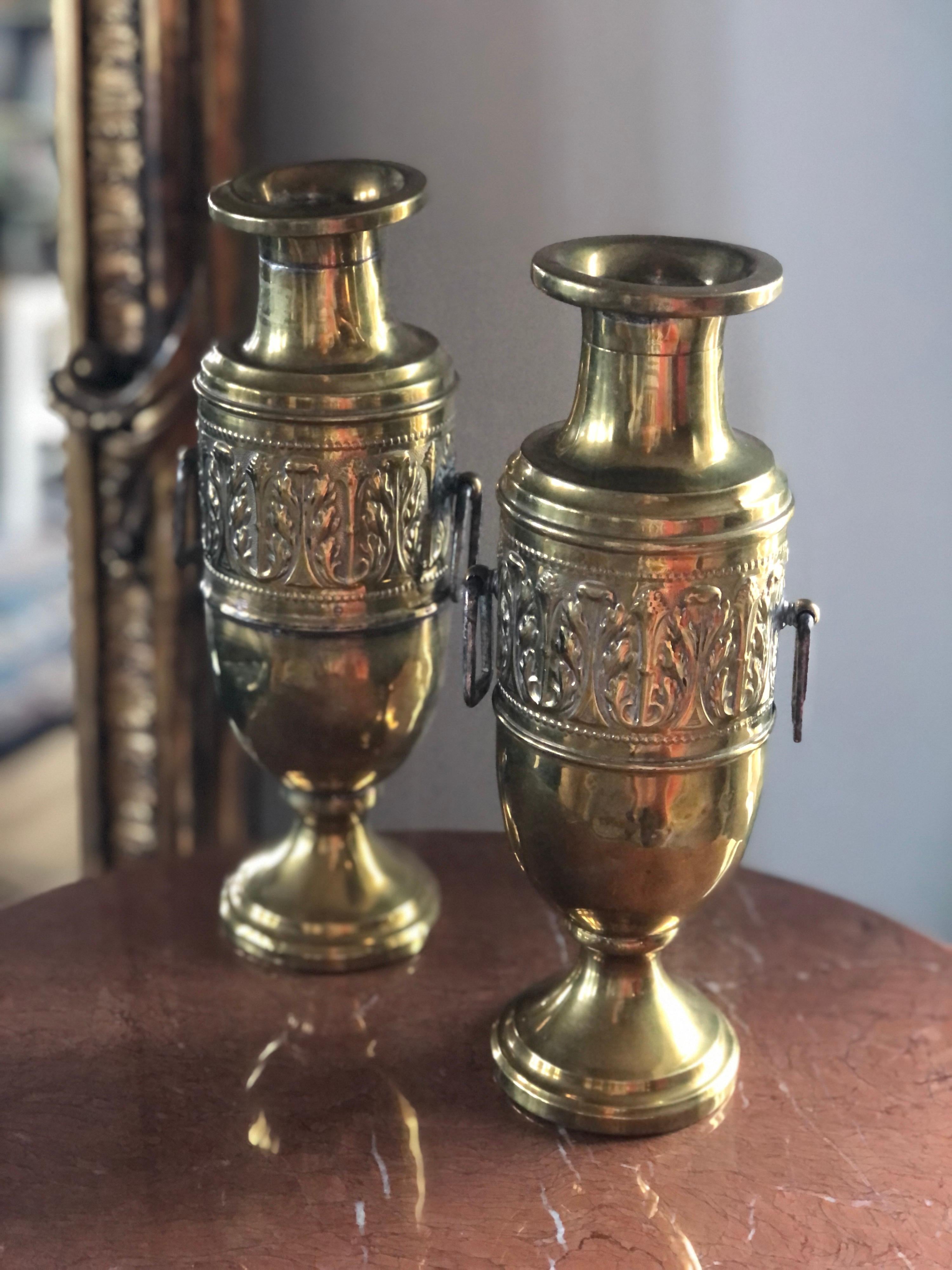 antique brass vases