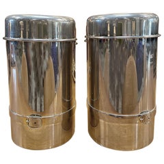 Pair of Two Gucci Silver Wine Ice Bucket Cooler Holder, 1970s