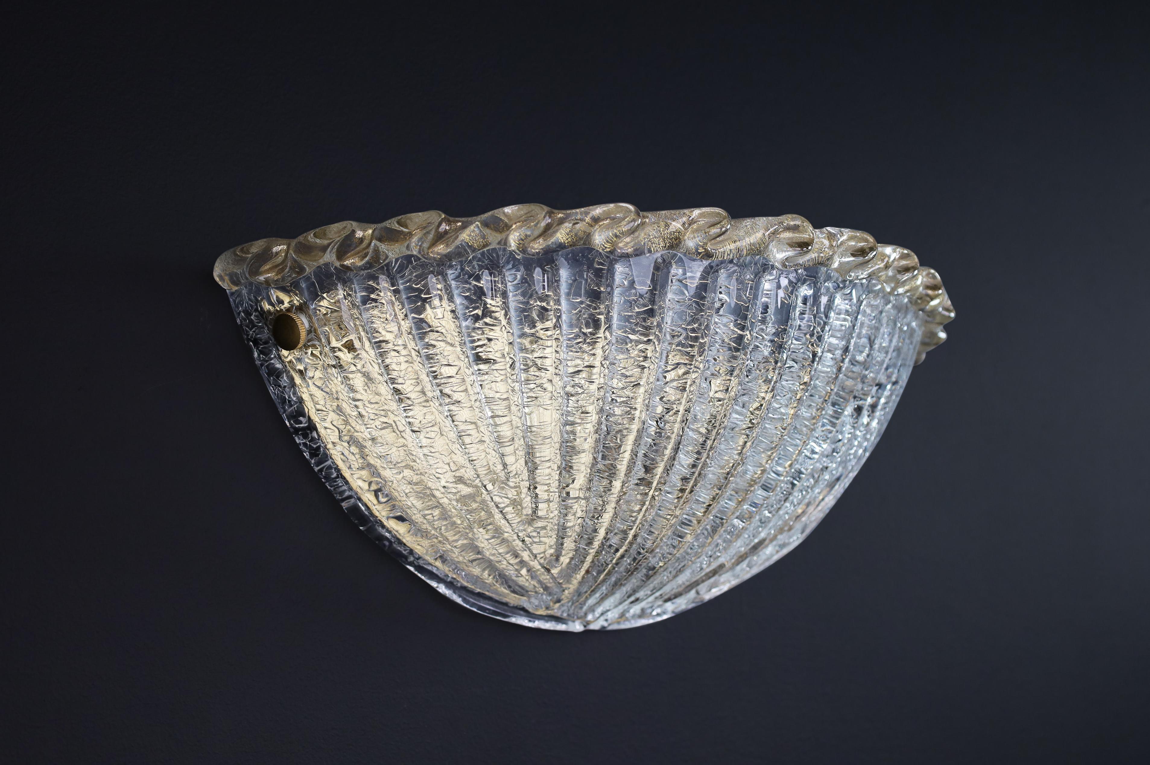 Paire de deux appliques murales en verre Murano de style Régence hollywoodienne - Italie, années 1970 en vente 5