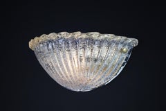 Pair of two Hollywood Regency Murano Glass Shell Wall Sconces – Italy, 1970s