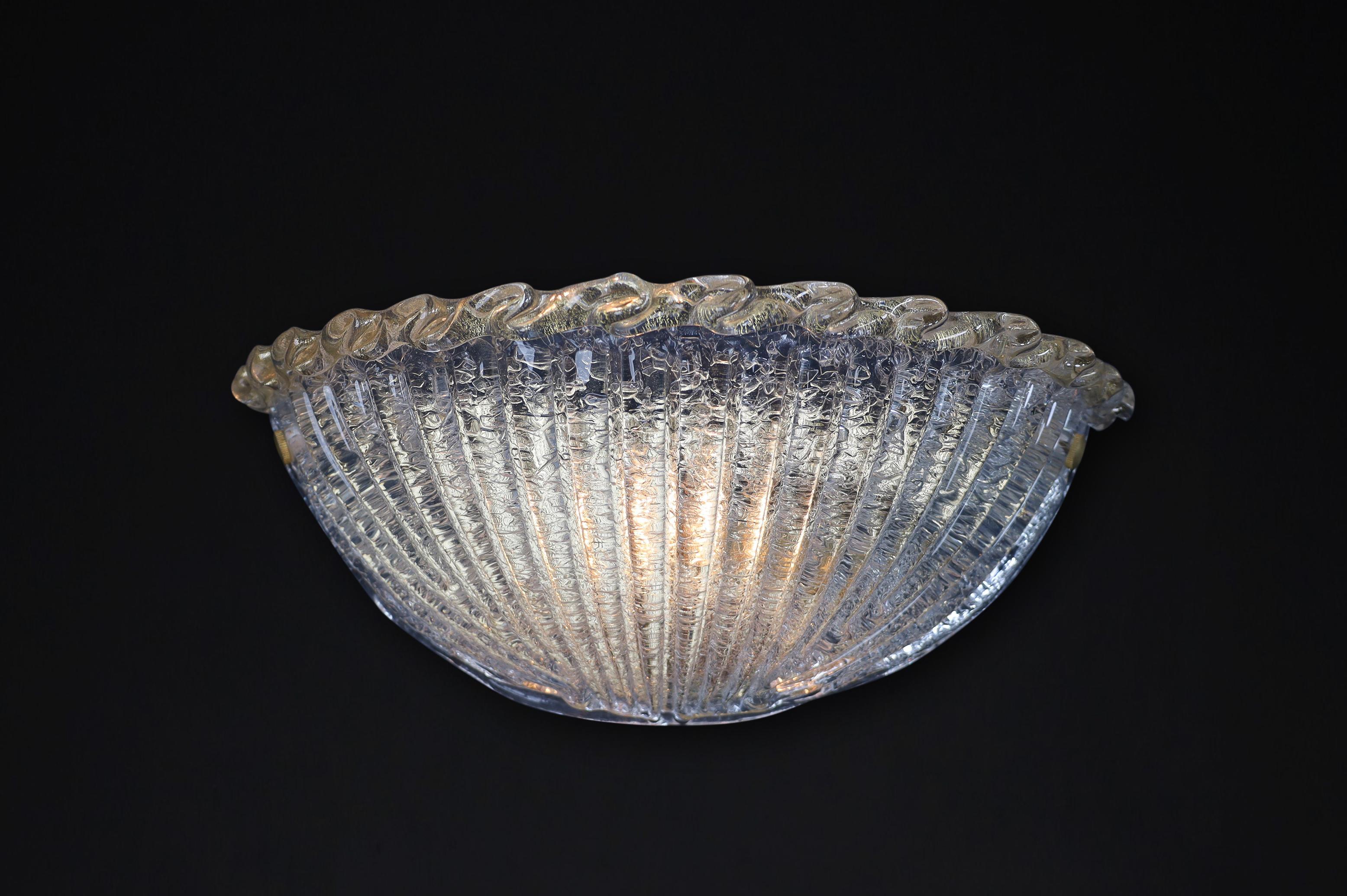 Paire de deux appliques murales en verre Murano de style Régence hollywoodienne - Italie, années 1970 Bon état - En vente à Almelo, NL