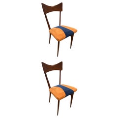 Pair of Two Ico Parisi Dining Chairs for Ariberto Colombo, 1950