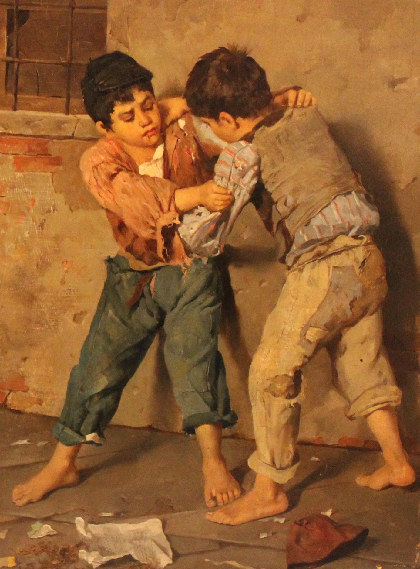 Paire de deux peintures italiennes de Giulio del Torre Excellent état à Paris, FR