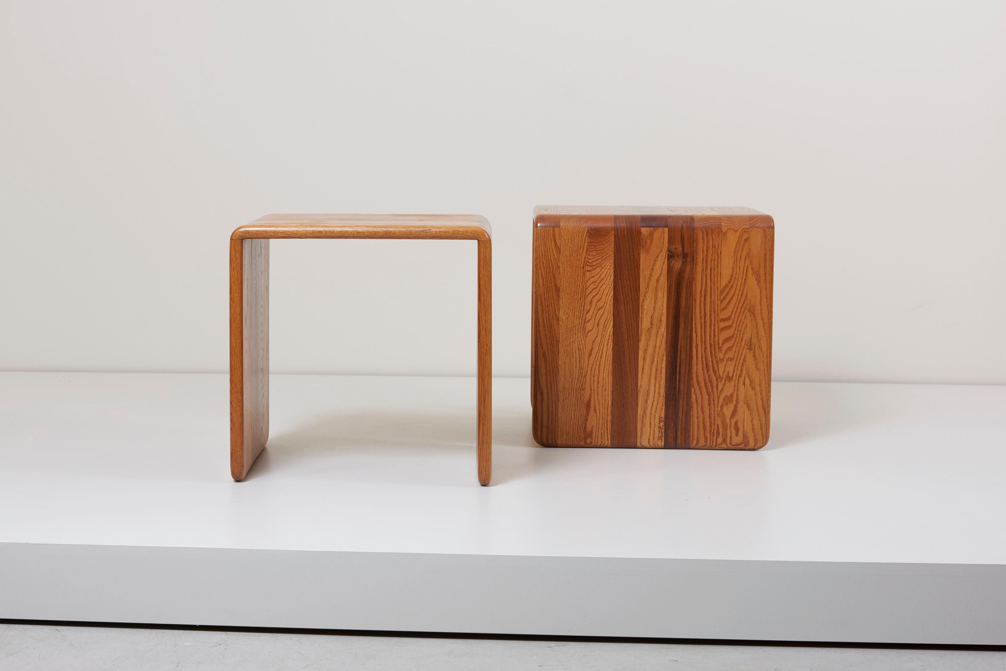 Pair of two James Rannefeld Wood Ribbon Stools, US In Excellent Condition For Sale In Berlin, DE