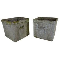 Pair of Two Large Midcentury Planters Jardinieres by Willy Guhl for Eternit