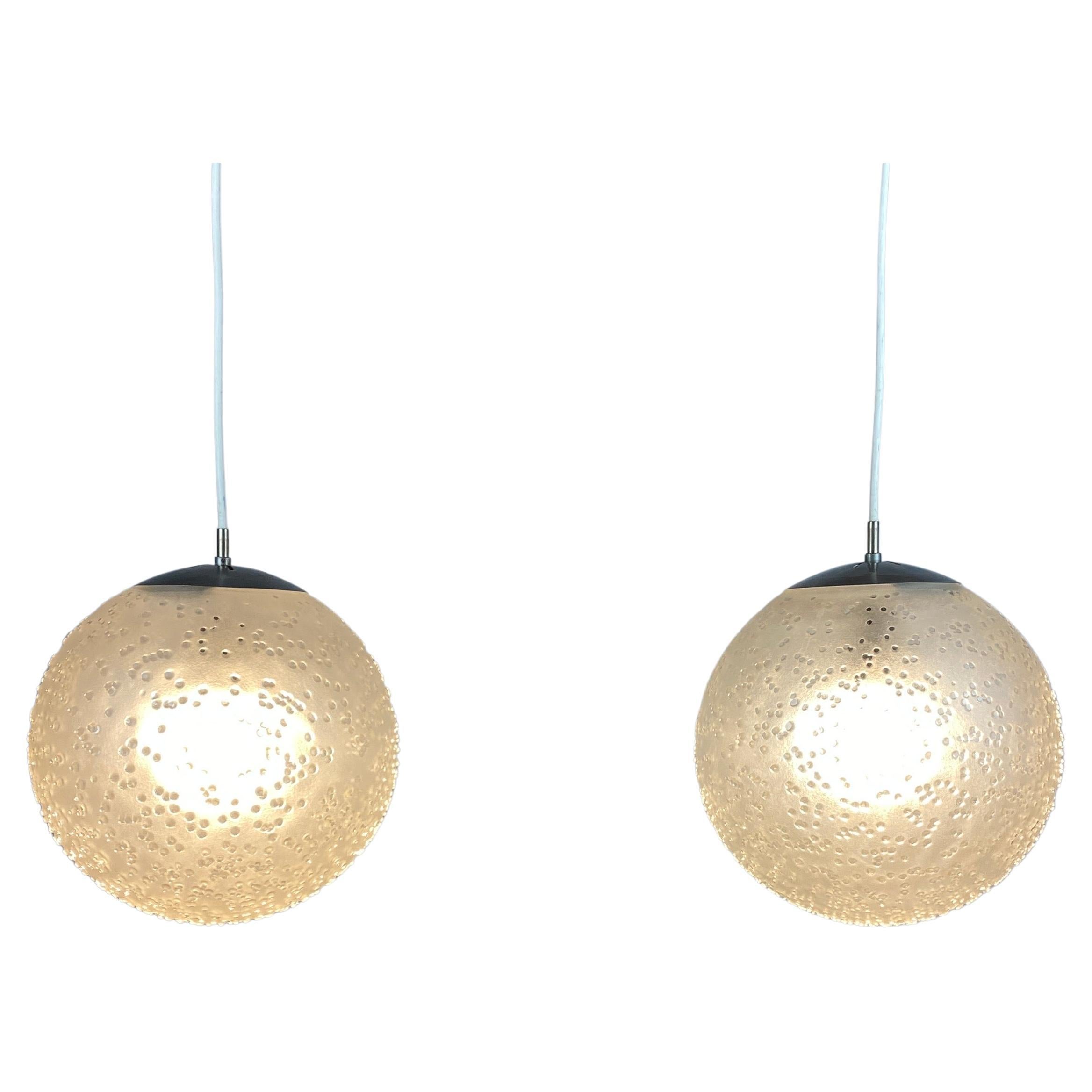Pair of Two Large Pendant Lights 'Patmos' by Horst Tüselmann for Peill & Putzler