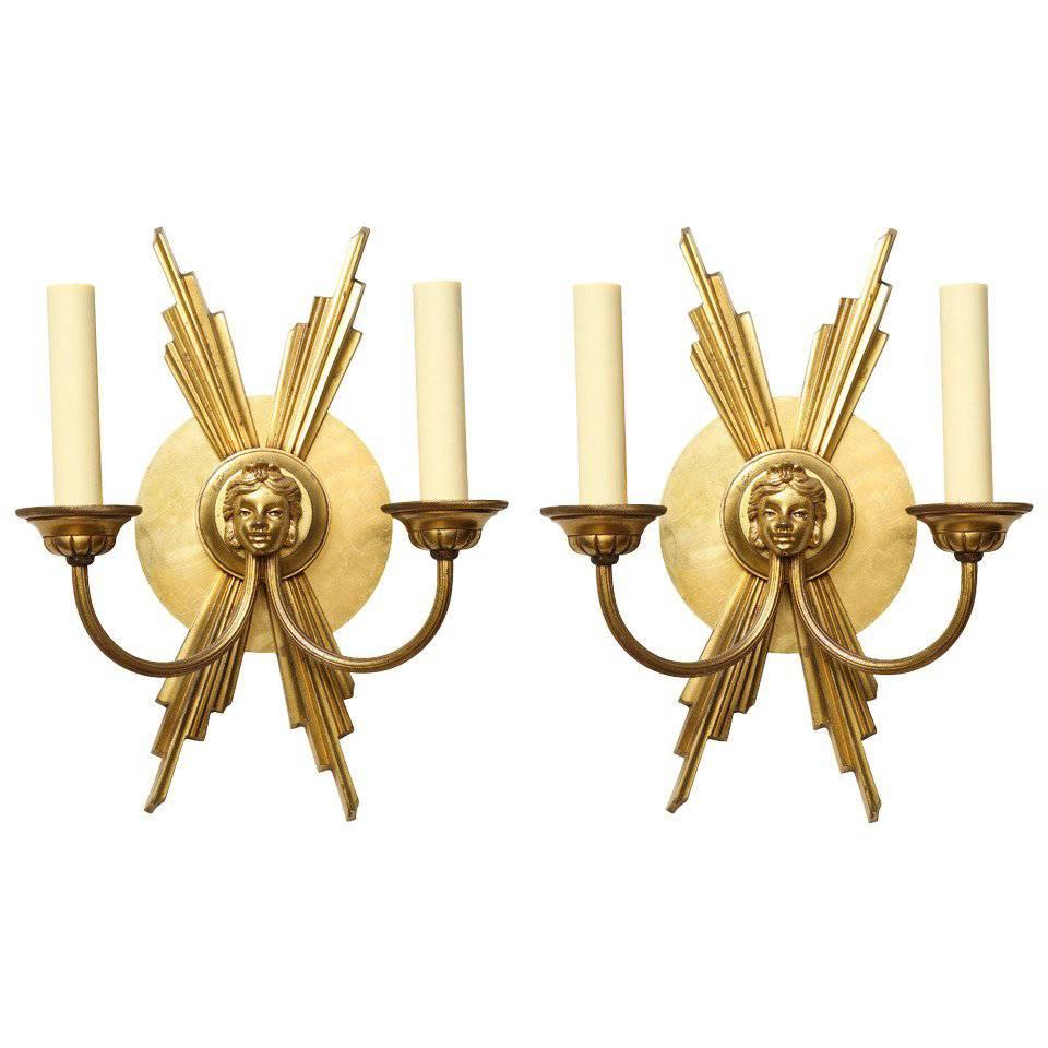 Pair of Two-Light French Wall Sconces