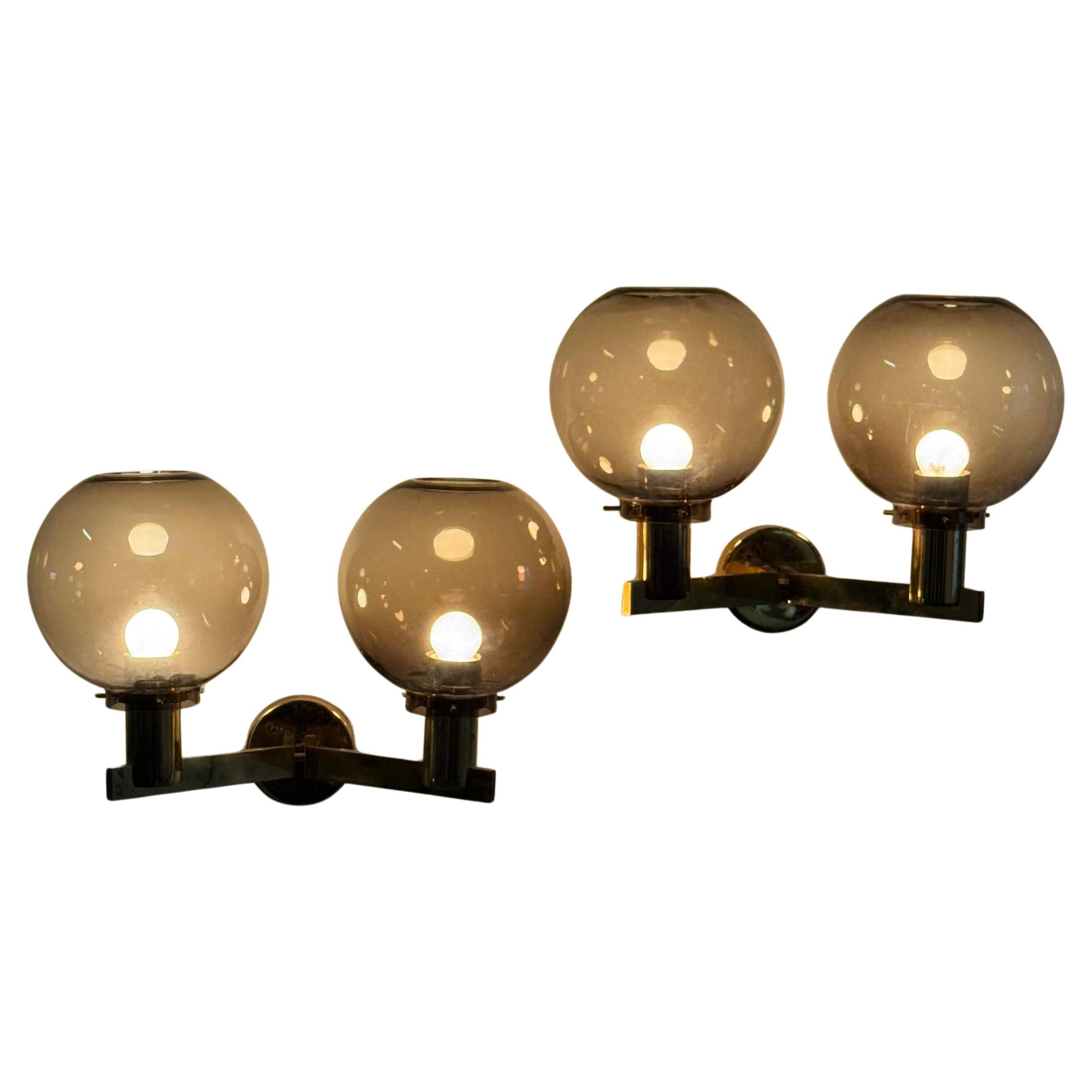 Pair of Two-Light V-149/2 Wall Sconces by Hans-Agne Jakobsson for AB Markaryd