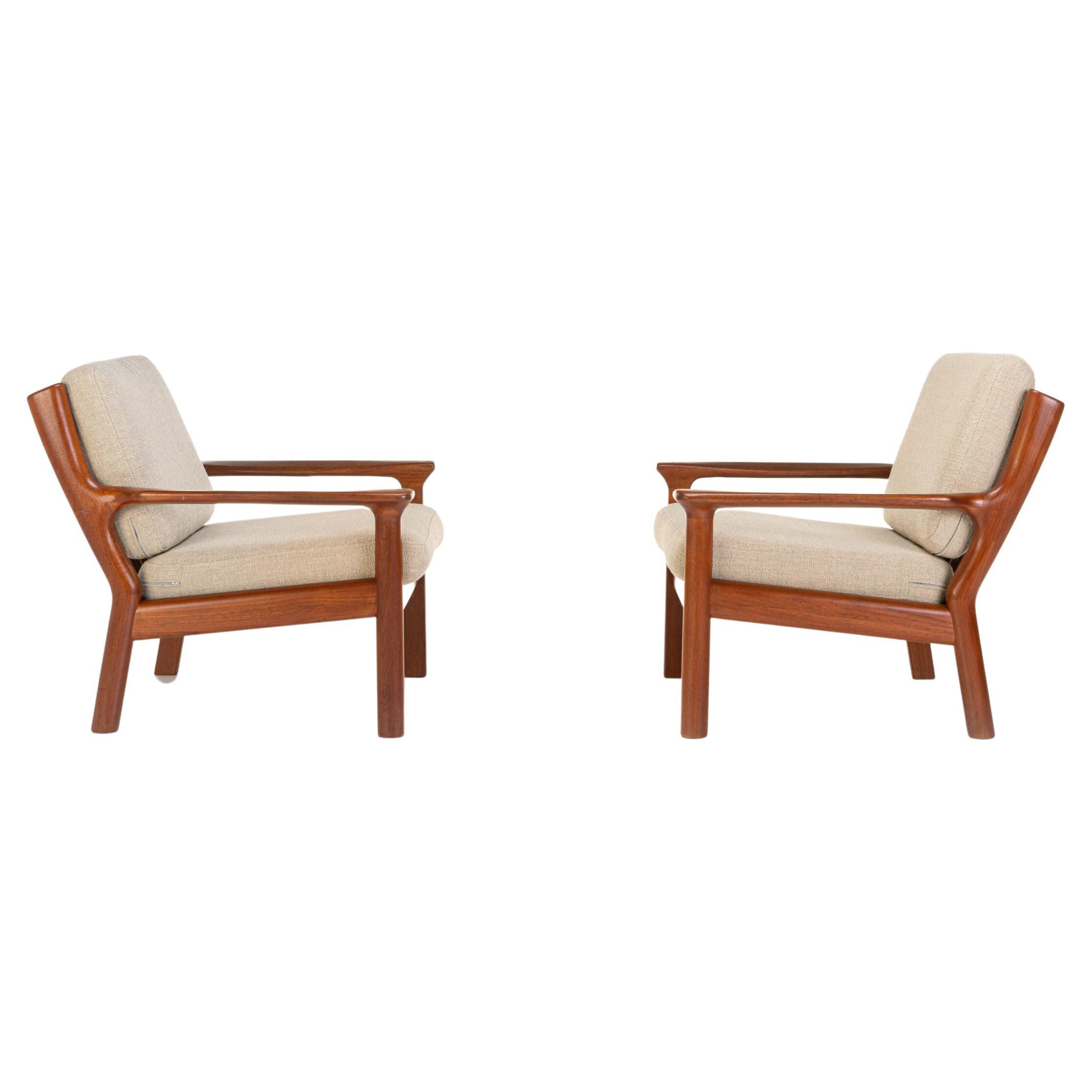 Pair of Two Lounge Chairs by Glostrup Møbelfabrik, Denmark 1960s