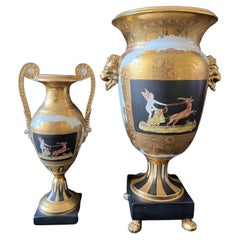Zwei prächtige Vasen in Form des griechischen Amphorenreichs, Französisches Empire, 19. Jahrhundert