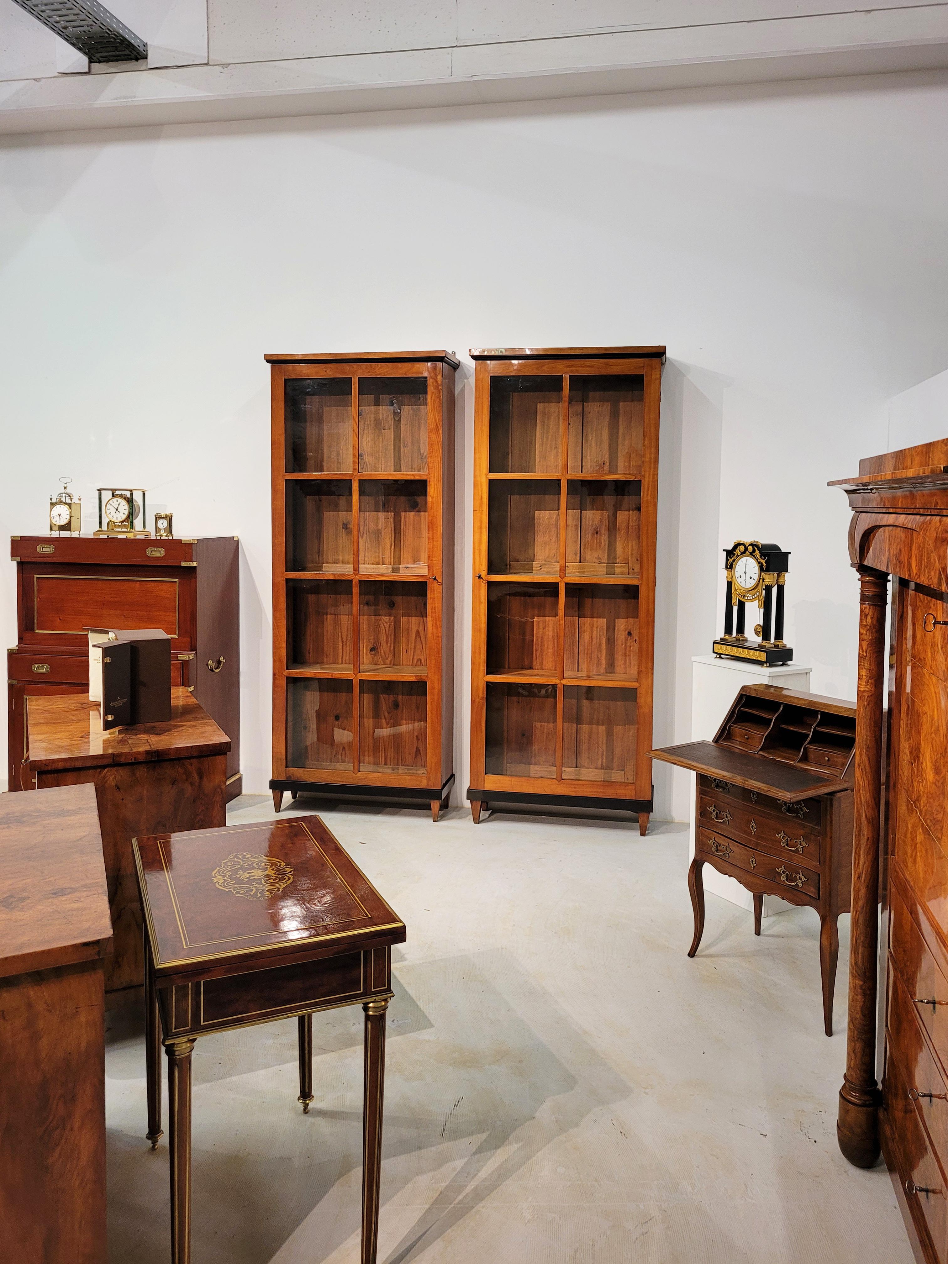 Pair Of Two Matching Biedermeier Bookcases, Cherrywood, Southern Germany, c 1820 7