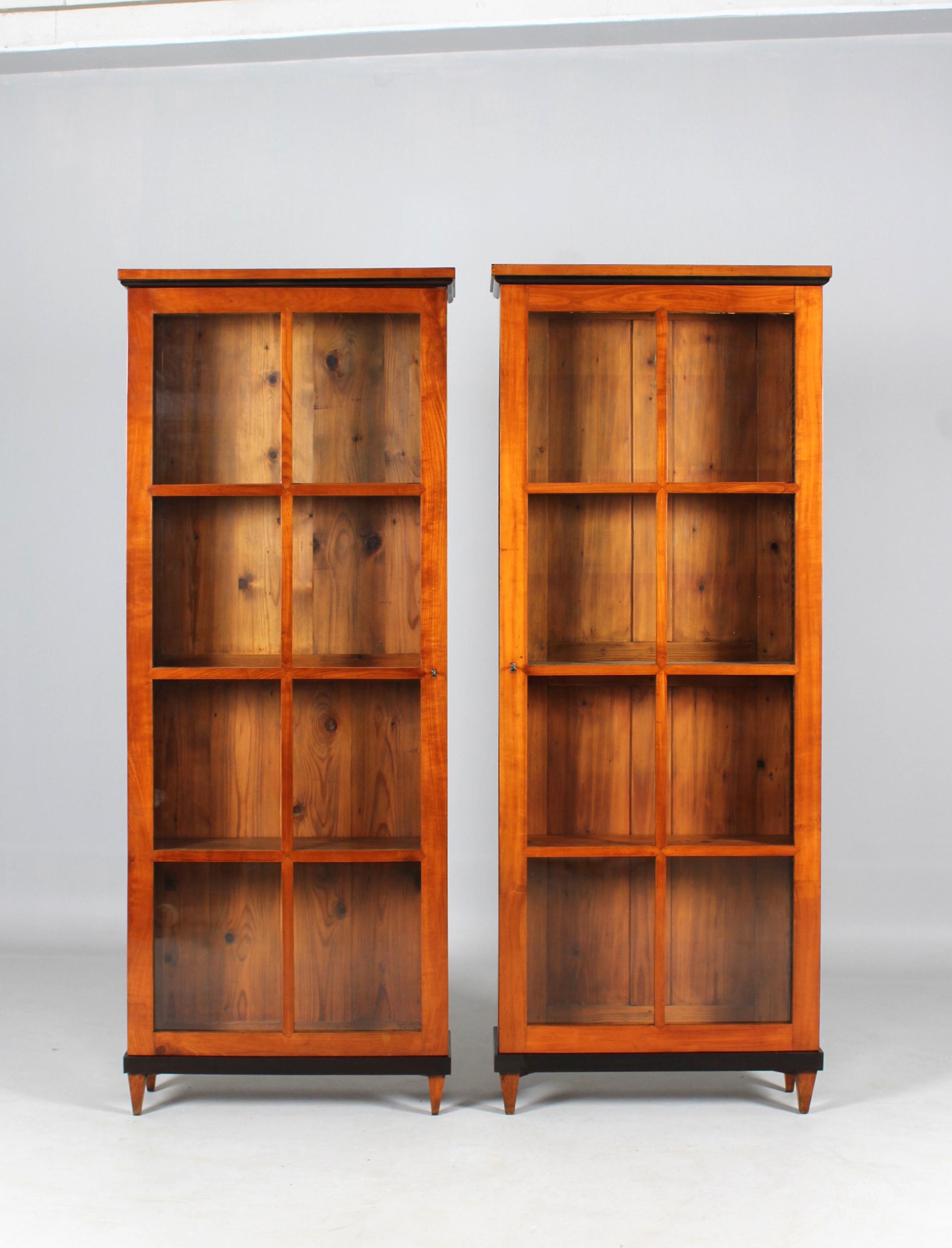 Pair Of Two Matching Biedermeier Bookcases, Cherrywood, Southern Germany, c 1820 4
